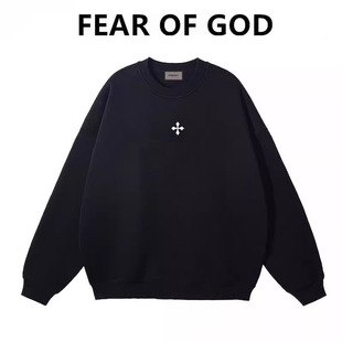 FOG高街宽松情侣套头上衣 GOD十字架圆领卫衣男女潮牌美式 FEAR