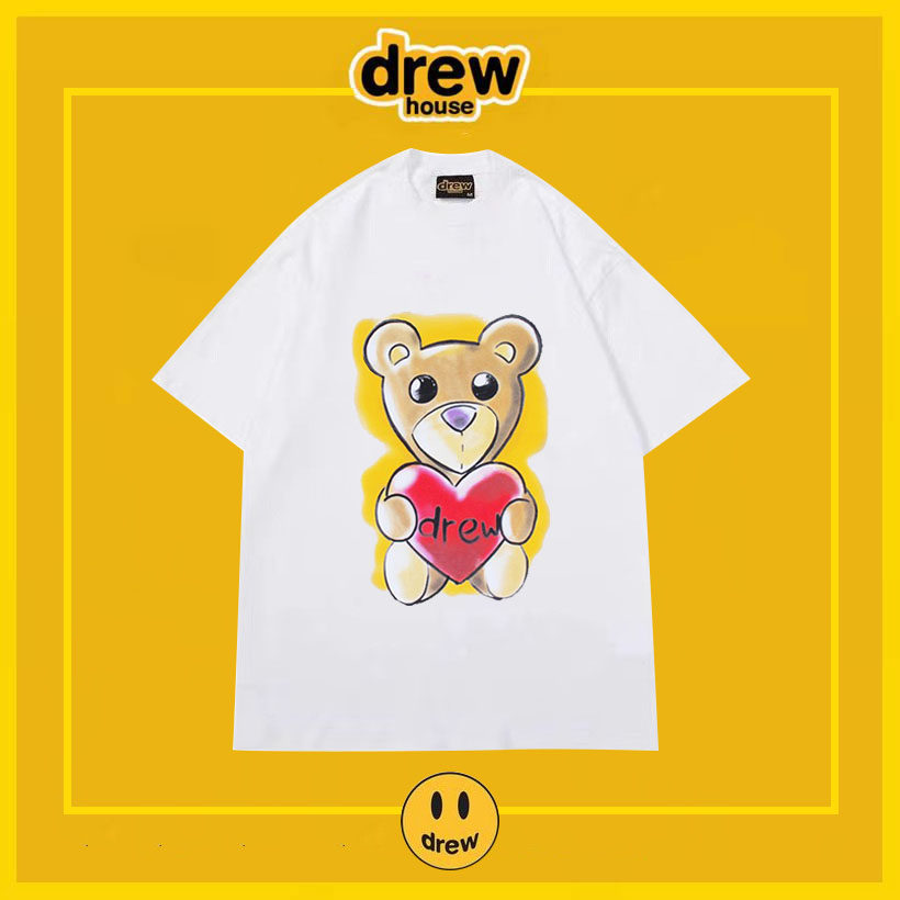 drew house笑脸爱心小熊小众潮牌男女同款纯棉宽松百搭ins短袖t恤
