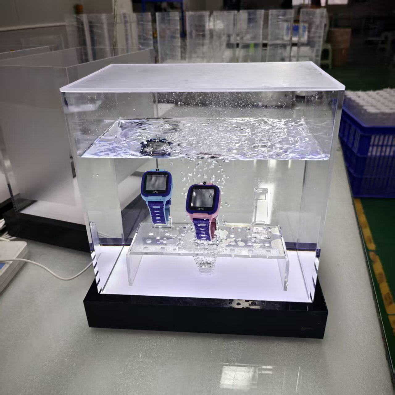 倍轻松多功能按摩仪防水展示架带LED白灯泡水方形桶大号水缸演示