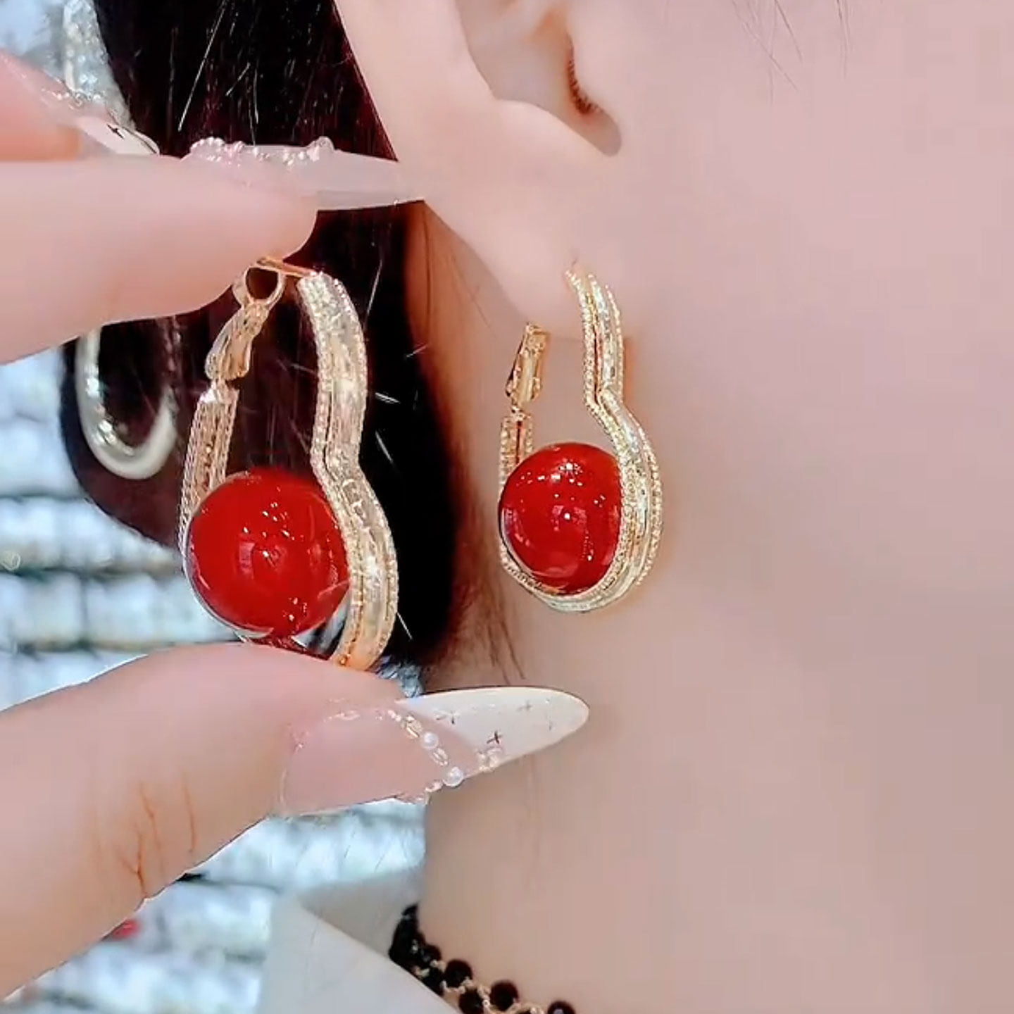 港式复古风夸张爱心珠珠耳扣轻奢高级感流行耳坠百搭小众设计耳饰,饰品/流行首饰/时尚饰品新,耳环,淘宝优惠券,粉丝福利购,淘宝优惠卷