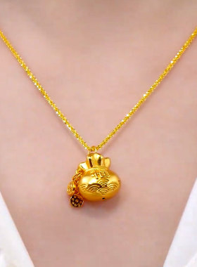 不掉色满天星钱袋项链女时尚百搭