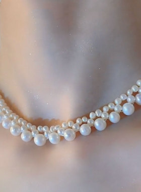 2025年新款奢华百搭三排珍珠项链