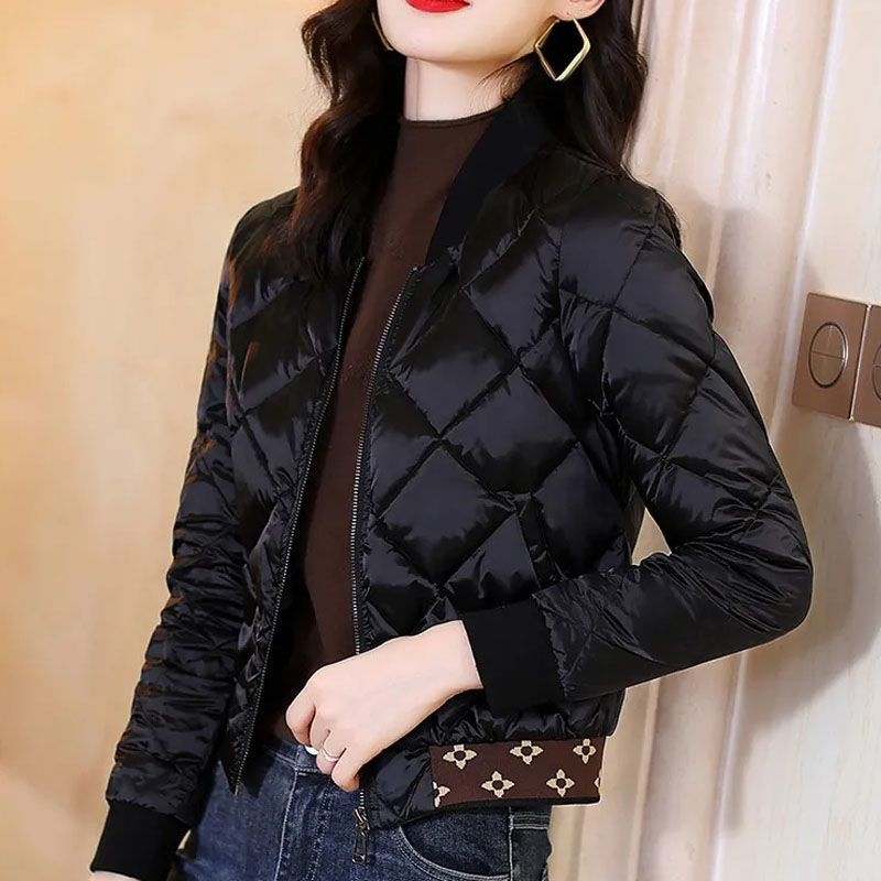 羽绒棉服女短款2023秋冬装新款轻薄夹克修身小棉袄棉衣轻暖棒球服