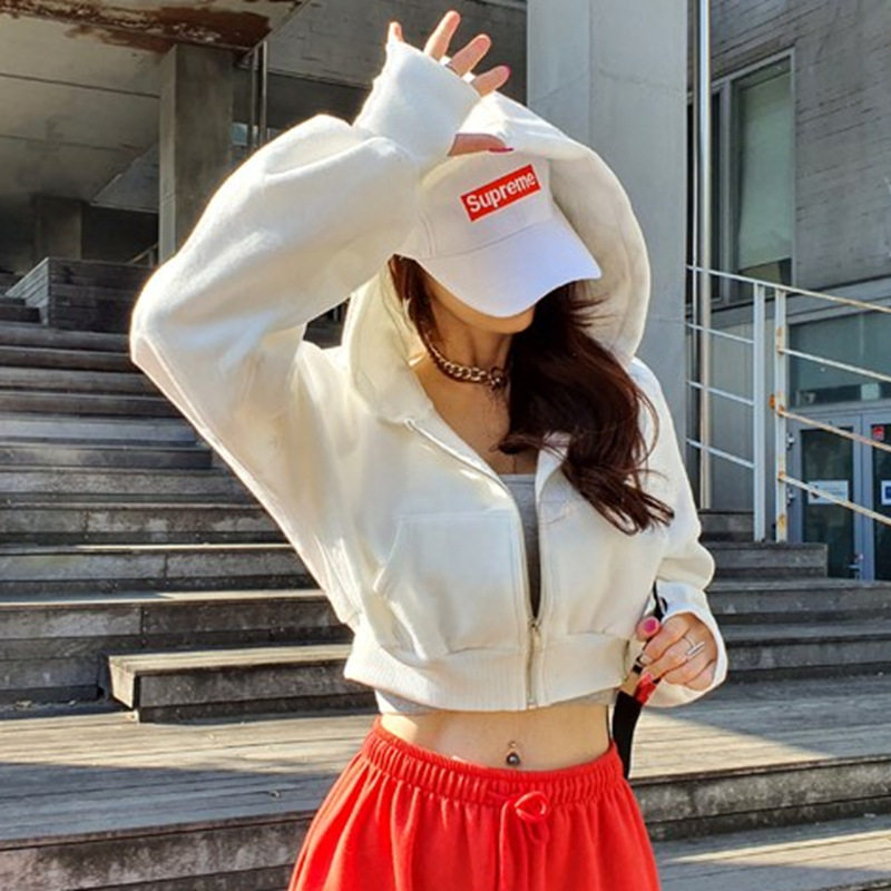 2026秋冬新款时尚拉链帽衫外套纯棉高级感连帽美式运动短款卫衣女,女装/女士精品,卫衣/绒衫,淘宝优惠券,粉丝福利购,淘宝优惠卷