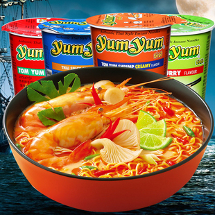 泰国进口方便面 养养牌yumyum冬阴功酸辣虾味浓汤面杯面70g桶装