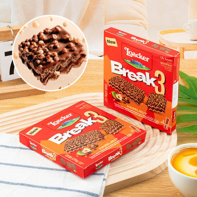 2包邮Loacker莱家进口威化饼干独立包装夹心榛子小零食76g礼盒