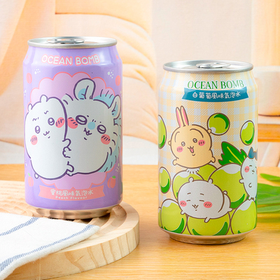 2包邮唐吉坷德也有卖OCEAN BOMB吉伊卡哇柚子蜜桃葡萄风味气泡水