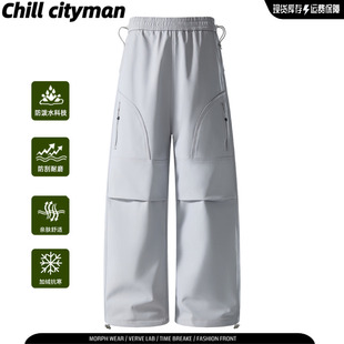 cityman抗皱防泼水冬季 情侣冲锋户外加绒长裤 新款 裤 子 工装 Chill