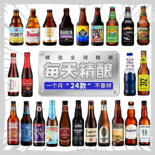 热销品牌精酿啤酒组合24瓶装