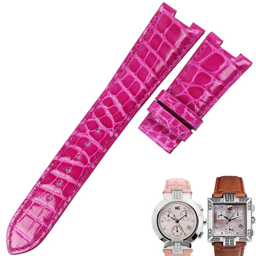 适配Concord君皇手表带La Scala系列0310355 0310216女鳄鱼皮表带