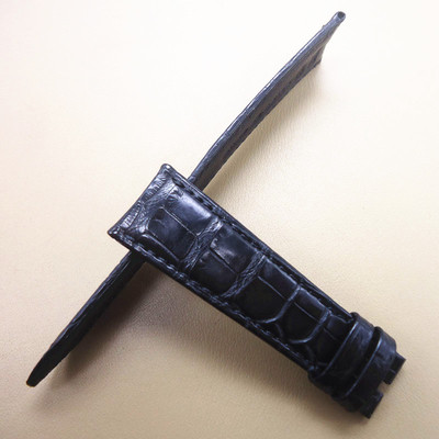 适用于劳力士真皮表带切利尼系列50509/50505美洲鳄鱼真皮表带弯