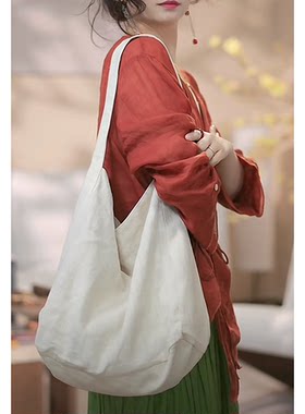 休闲大容量慵懒风单肩包