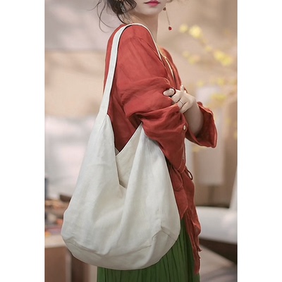 休闲大容量慵懒风单肩包