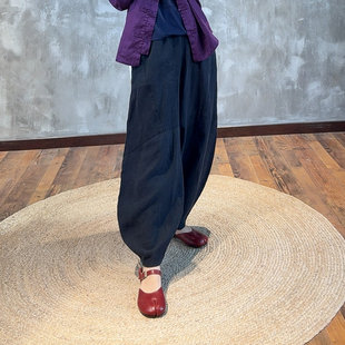 YIMIAN 子26059 减龄轻盈汉麻拼接重工百搭文艺松弛感舒适休闲裤