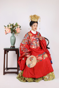 囿春【一年景簪花龙圆领袍】明制圆领袍 礼服 明制汉服 婚服 现货