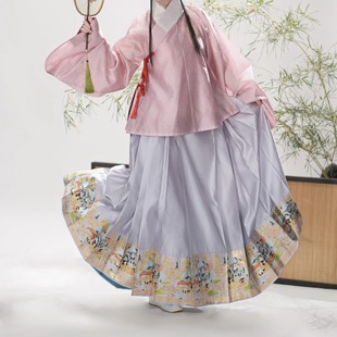 明制汉服裙料 面料」汉宫春晓熊猫二创 马面裙料 新品 囿春「夏季