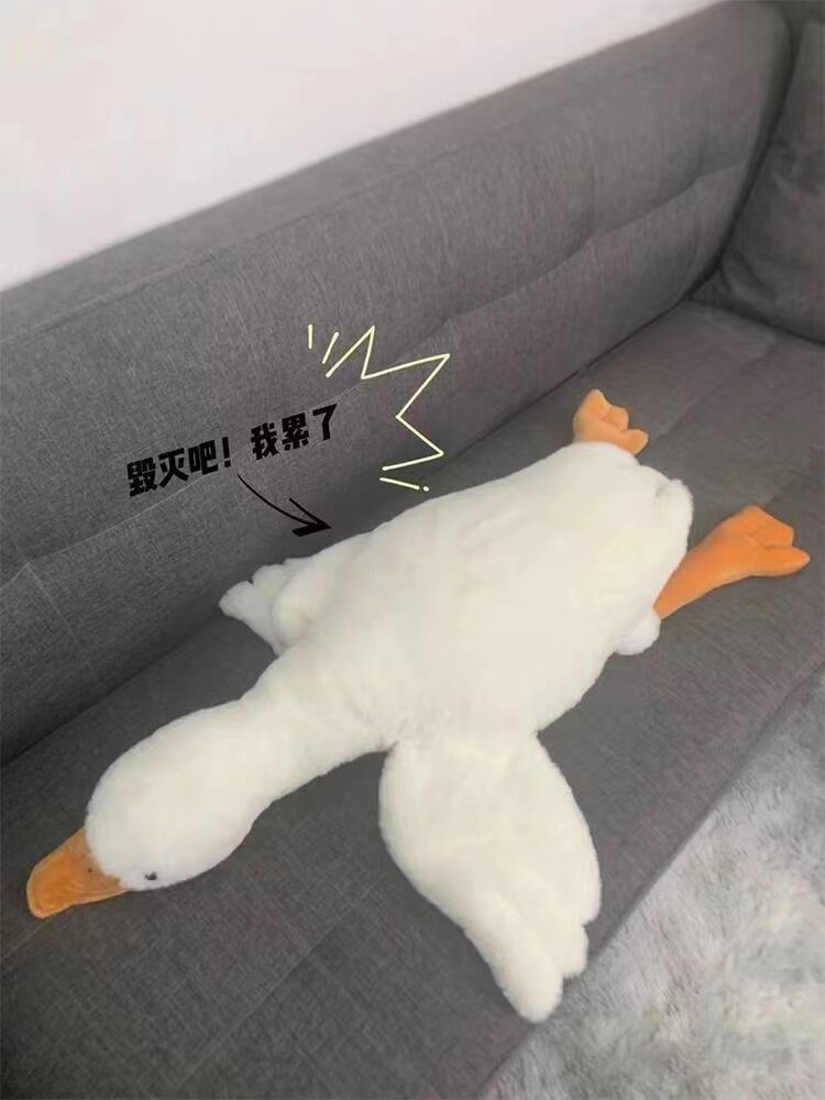 귀여운 큰 흰색 거위 플러시 장난감 큰 거위 인형 인형 헝겊 인형 침대 잠자는 베개 생일 선물 소녀