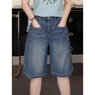 2026新款 薄款 牛仔裤 高腰显瘦直筒五分裤 子 短裤 宽松外穿中裤 女夏季