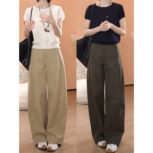 弯刀裤女款2026新款春季抗皱宽松直筒工装裤显瘦高腰休闲阔腿裤子