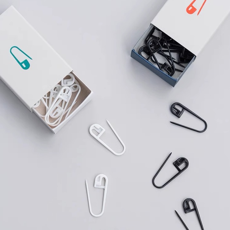 日本横田DARUMA进口编织工具黑白别针记号扣20枚开口计数环