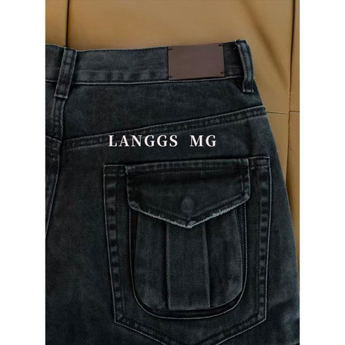 LANGGS鸣谷 荒迹工装|VintageWash破坏做旧水洗磨毛工装裤-26K473