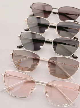 复古金丝猫眼偏光太阳镜眼镜女款防紫外线高级感时尚潮流女士墨镜