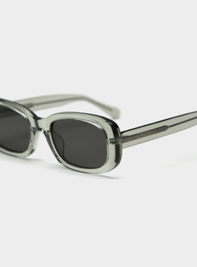 欧美全板材草绿色太阳镜男女小方框防紫外线复古墨镜网红街拍旅游