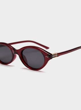 新款TR90红色小椭圆偏光太阳眼镜潮男女复古网红街拍墨镜防紫外线