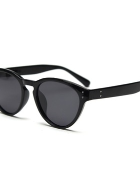 黑色猫眼小香风偏光太阳镜男女方圆脸高级感大脸显瘦墨镜防紫外线