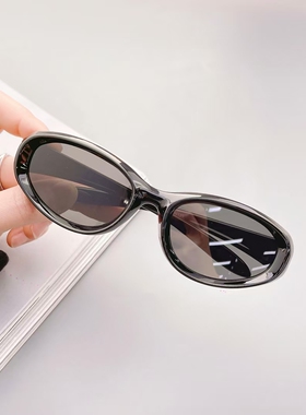 未来感时髦椭圆墨镜男女户外骑行高级感防紫外线网红款太阳眼镜潮