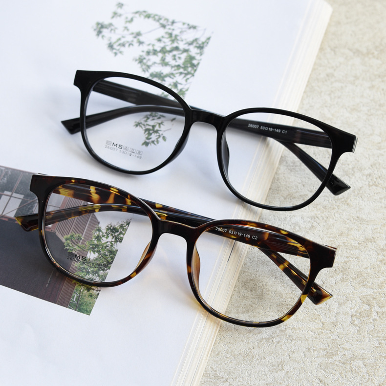 复古方圆大框玳瑁色眼镜男女TR90近视眼镜框潮文艺防蓝光平光镜架