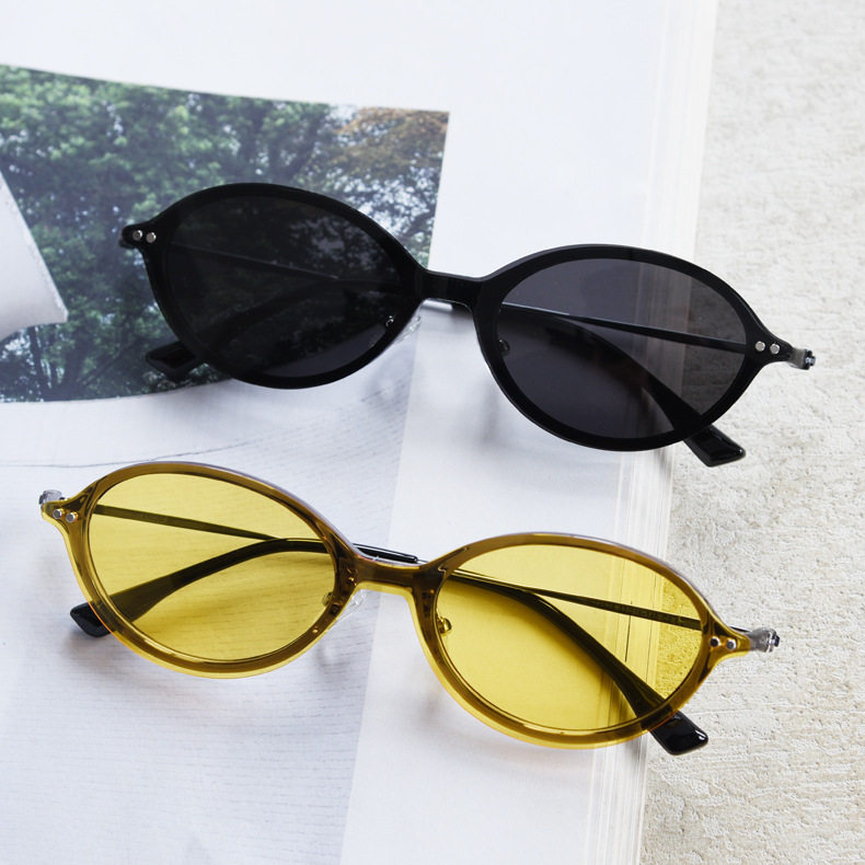 新款韩版半钛小椭圆磁吸偏光套镜太阳镜男女书呆子TR90近视眼镜框