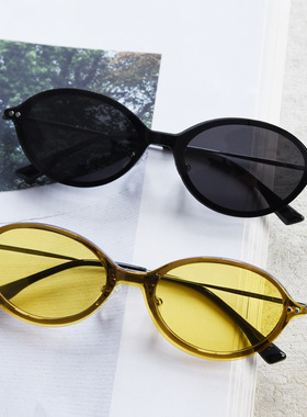 新款韩版半钛小椭圆磁吸偏光套镜太阳镜男女书呆子TR90近视眼镜框