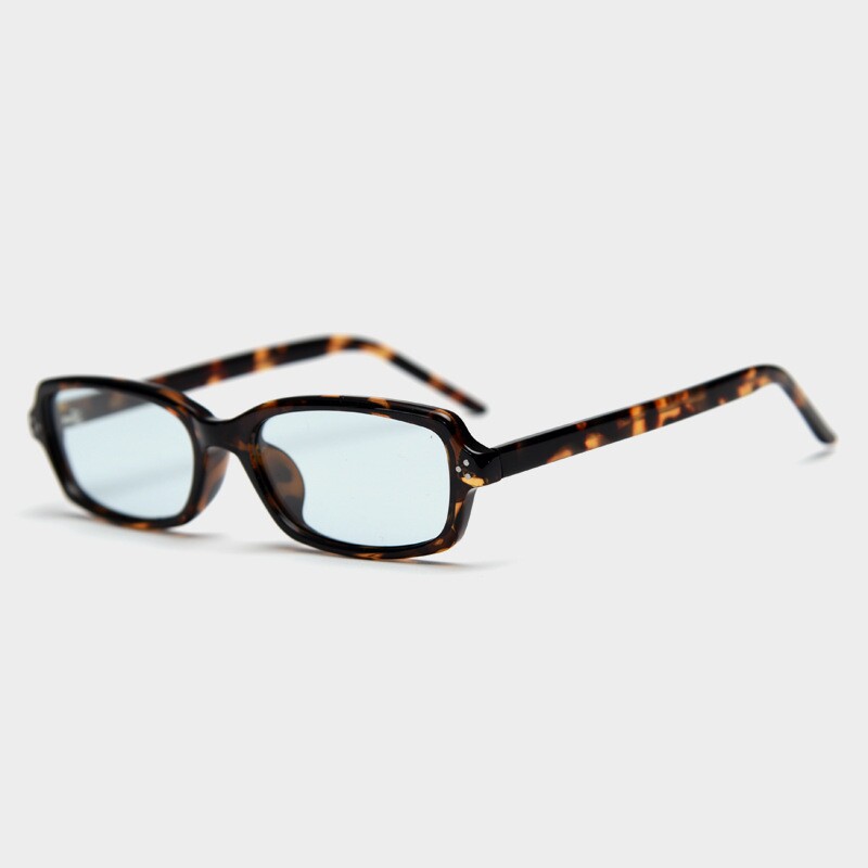 复古板材蓝色小方框偏光太阳眼镜男女文艺个性街拍墨镜防紫外线潮