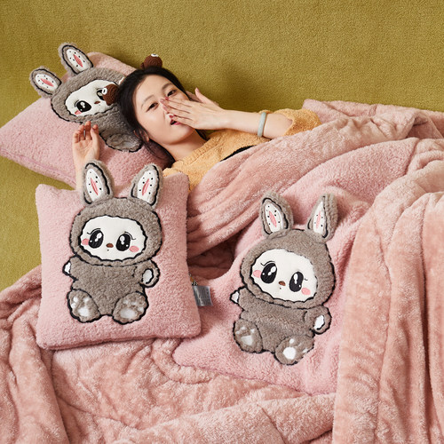 多功能加厚绒抱枕被子两用车载