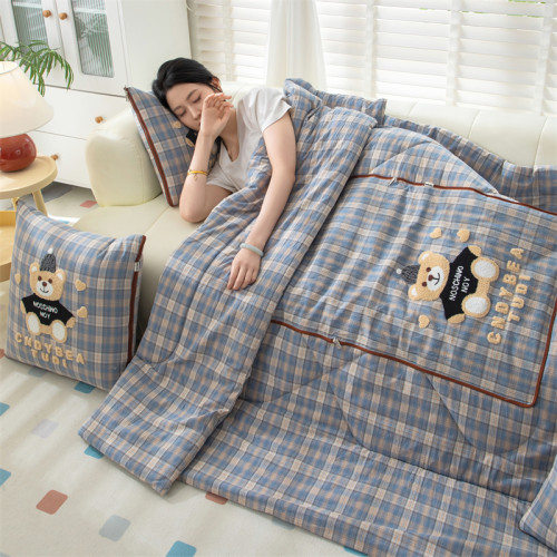 全棉抱枕被子两用办公室午睡空调