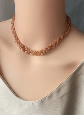 AN原创设计手工编织项链女小众高级感锁骨链颈链