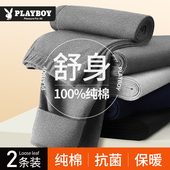 男士 保暖冬季 纯棉薄款 花花公子秋裤 春秋打底棉裤 男款 全棉保温裤
