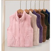 儿童舒棉绒马甲洋气外套男童女童春秋装 加绒马夹外穿背心