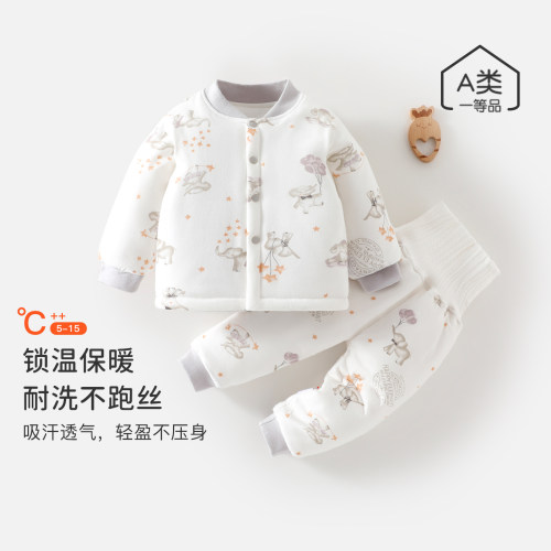 婴儿棉衣套装秋冬男女童保暖150g