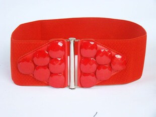 时尚 百搭 宽腰带 漆皮松紧腰带多色 6cm 新款 弹力 女士腰封