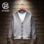 Phiên bản Hàn Quốc của áo len cardigan nam 2019 thời trang trẻ trung đơn giản áo khoác mùa thu đông mới áo len mới cho nam - Hàng dệt kim áo khoác nam mùa đông