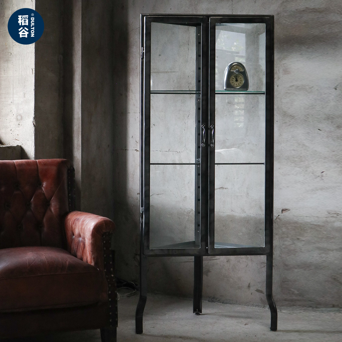稻谷藏库DULTON 金属三角柜 陈列玻璃柜简约墙角收纳角落边角柜子