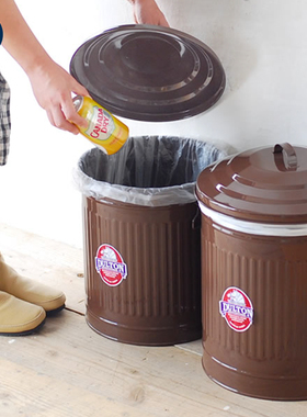 稻谷藏库DULTON收纳桶 垃圾桶 金属耐用铁皮储物储物桶