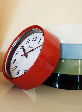 稻谷藏库DULTON圆形挂钟 客厅卧室钟表金属简约复古静音时钟挂墙