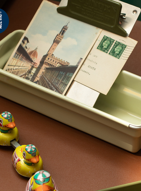 稻谷藏库DULTON 金属托盘 加深储物文具收纳盒 多功能置物盒大号