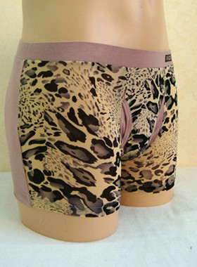 新品Recti Kamas芮克斯平角性感豹纹灰黄男士纤维内裤网孔舒适