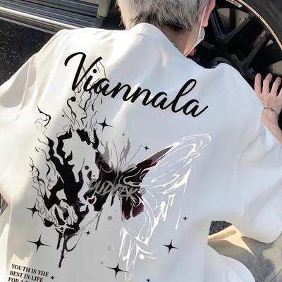 潮牌痞帅炸街t恤男生高级夏纯棉