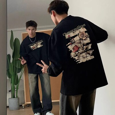 oversize痞帅潮流纯棉长袖男士