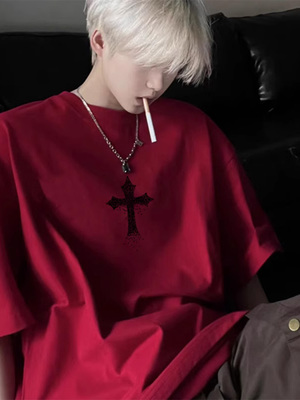 短袖潮青少年十字架美式高